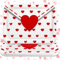 3Pcs Valentine' s Day Serving Trays Reusable Serving Dishes Red Heart Love Letter Platter for Wedding Party