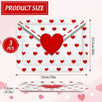 3Pcs Valentine' s Day Serving Trays Reusable Serving Dishes Red Heart Love Letter Platter for Wedding Party, alternate view 3
