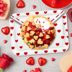 3Pcs Valentine' s Day Serving Trays Reusable Serving Dishes Red Heart Love Letter Platter for Wedding Party, alternate view 5