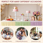 3Pcs White Metal Cake Stand Set, Metal Round Dessert Display Riser for Wedding Party, Cupcake & Pastry Serving, alternate