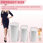 3Pcs White Metal Pleated Cylinder Pedestal Stand cake cylinder stands in White, alternate view 3