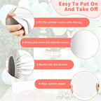 3Pcs White Spandex Cylinder Pedestal Stand Covers, Elastic Fitted Round Plinth Pillar Covers for Party Backdrop, alternate