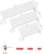 3PCS Wood Display Riser Stands- 8'' 12'' & 16'' Decorative Wooden Tabletop Tiered Display Risers for Cupcake, alternate view