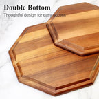 3Pcs Wood Serving Trays Charcuterie Board Cheese Platter Party Hosting Gift in 13 oz in Acacia Wood, alternate view 4