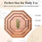 3Pcs Wood Serving Trays Charcuterie Board Cheese Platter Party Hosting Gift in 13 oz in Acacia Wood, alternate view 7
