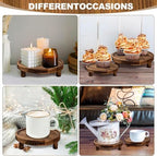 3PCS Wooden Risers for Display Wood Cake Stand for Party Round Food Risers for Buffet Wooden Holder Rustic Riser, alternate