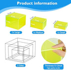 3Pcs Yellow Buffet Risers Acrylic Boxes Display Food Risers for Buffet Table Platter Parties Weddings Catering, alternate