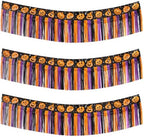 3PK Pumpkin Foil Fringe Garland 30ft Tinsel Banner in Pumpkin
