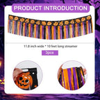 3PK Pumpkin Foil Fringe Garland 30ft Tinsel Banner in Pumpkin, alternate view 2