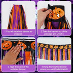 3PK Pumpkin Foil Fringe Garland 30ft Tinsel Banner in Pumpkin, alternate view 3