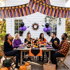 3PK Pumpkin Foil Fringe Garland 30ft Tinsel Banner in Pumpkin, alternate view 5