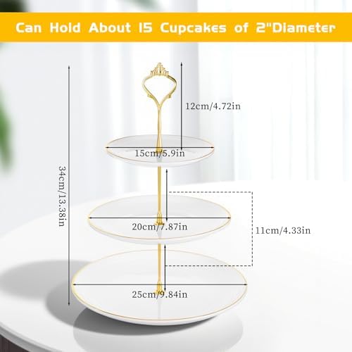 3Sets of 3 Tier Cupcake Stand Plastic Tiered Serving Tray Dessert Plates Cake Pastry Display Tower Tray Platter, alternate