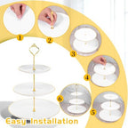 3Sets of 3 Tier Cupcake Stand Plastic Tiered Serving Tray Dessert Plates Cake Pastry Display Tower Tray Platter, alternate