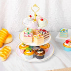 3Sets of 3 Tier Cupcake Stand Plastic Tiered Serving Tray Dessert Plates Cake Pastry Display Tower Tray Platter, alternate