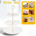 3Sets of 3 Tier Cupcake Stand Plastic Tiered Serving Tray Dessert Plates Cake Pastry Display Tower Tray Platter, alternate