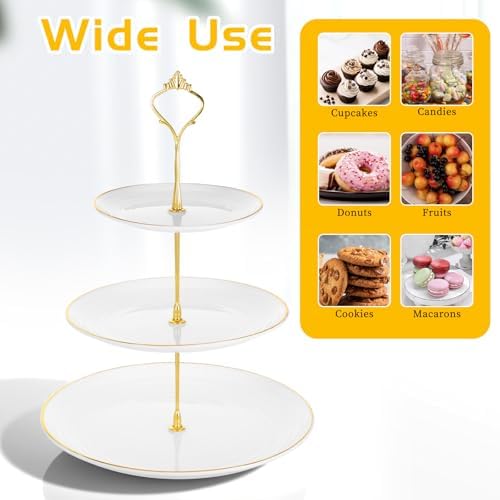 3Sets of 3 Tier Cupcake Stand Plastic Tiered Serving Tray Dessert Plates Cake Pastry Display Tower Tray Platter, alternate