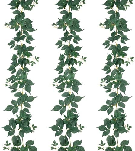 3Strands 6.9FT Artificial Ivy Garland, Realistic Fake Ivy Vine