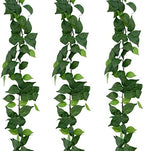3Strands Artificial Vines Kit, 71" Silk Eucalyptus Ivy Garland Green Leaves Natural Odorless, Fake Greenery