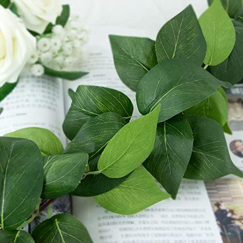 3Strands Artificial Vines Kit, 71" Silk Eucalyptus Ivy Garland Green Leaves Natural Odorless, Fake Greenery, alternate view 2