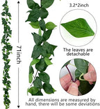 3Strands Artificial Vines Kit, 71" Silk Eucalyptus Ivy Garland Green Leaves Natural Odorless, Fake Greenery, alternate view 3