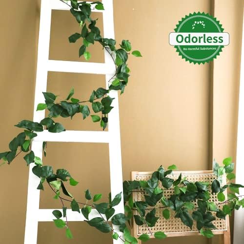 3Strands Artificial Vines Kit, 71" Silk Eucalyptus Ivy Garland Green Leaves Natural Odorless, Fake Greenery, alternate view 4