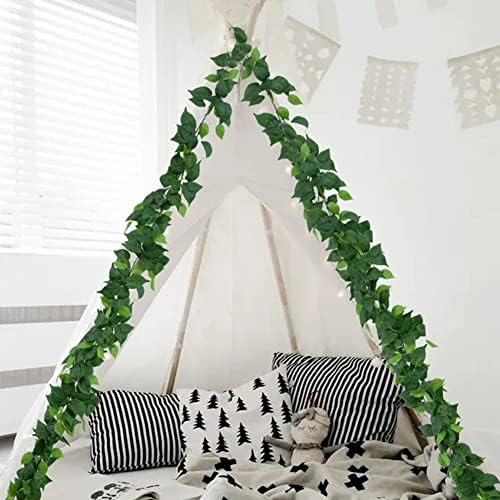 3Strands Artificial Vines Kit, 71" Silk Eucalyptus Ivy Garland Green Leaves Natural Odorless, Fake Greenery, alternate view 5