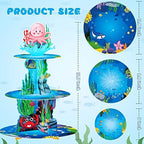 3Tier Under the Sea Cupcake Stand Birthday Party Decorations in Picture Color, alternate view 3