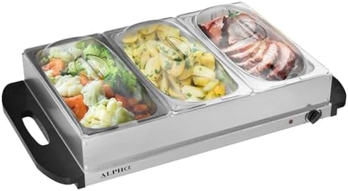 3x2.5 QT Food Warmers for Parties Buffet Servers and Warmers - Premium Catering Supplies Buffet Display