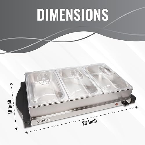 3x2.5 QT Food Warmers for Parties Buffet Servers and Warmers - Premium Catering Supplies Buffet Display, alternate view 2