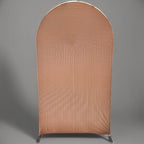 3X6ft Beige Brown Ripples Arch Fabric Backdrop Covers for Wedding Bridal Shower Birthday Party Decoration Arched, alternate