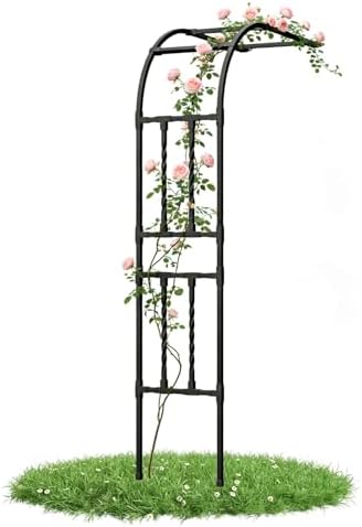 4.0FT×7.9FT Half Side Square Tube Metal Garden Arch Trellis