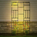 4.0FT×7.9FT Half Side Square Tube Metal Garden Arch Trellis, alternate view 2
