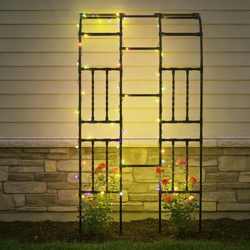 4.0FT×7.9FT Half Side Square Tube Metal Garden Arch Trellis, alternate view 2