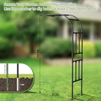 4.0FT×7.9FT Half Side Square Tube Metal Garden Arch Trellis, alternate view 3
