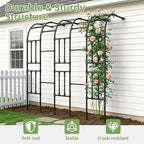 4.0FT×7.9FT Half Side Square Tube Metal Garden Arch Trellis, alternate view 5