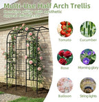 4.0FT×7.9FT Half Side Square Tube Metal Garden Arch Trellis, alternate view 6