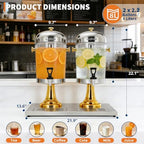 4.4 Gallon Commercial Drink Dispenser with Ice Core, Gold in Gold, alternate view 4