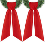 4.5" W x 56.3" L Front Door Wreath Blank Sash, 2 Pack Red Sash, Plain Embroidered Wreath Accessories for