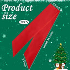 4.5" W x 56.3" L Front Door Wreath Blank Sash, 2 Pack Red Sash, Plain Embroidered Wreath Accessories for, alternate view 2