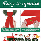 4.5" W x 56.3" L Front Door Wreath Blank Sash, 2 Pack Red Sash, Plain Embroidered Wreath Accessories for, alternate view 4