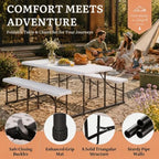 4.5ft Picnic Table, Outdoor Folding Picnic Tables with Benches, alternate view 5