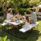4.5ft Picnic Table, Outdoor Folding Picnic Tables with Benches, alternate view 7