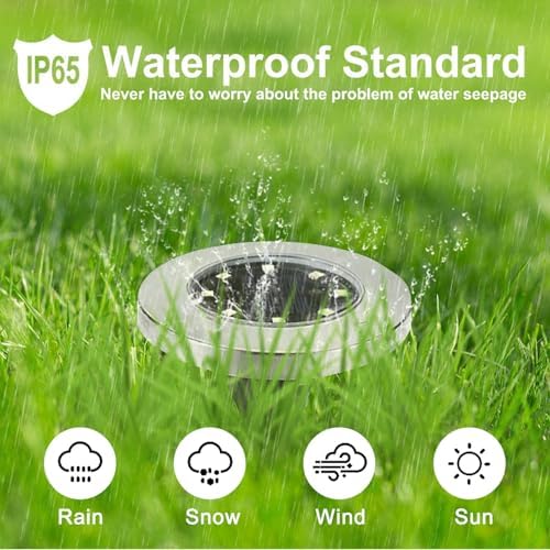 4.6 Inch Diameter Solar Ground Lights, Waterproof Solar Garden Lights, Outdoor Garden Waterproof Bright, alternate view 3
