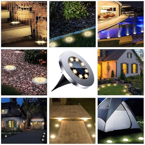 4.6 Inch Diameter Solar Ground Lights, Waterproof Solar Garden Lights, Outdoor Garden Waterproof Bright, alternate view 7