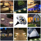 4.6 Inch Diameter Solar Ground Lights, Waterproof Solar Garden Lights, Outdoor Garden Waterproof Bright, alternate view 7