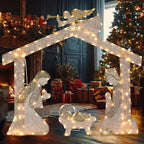 4.8 FT Lighted Christmas Nativity Scene, Pre‐Lit Outdoor Yard Decor, alternate view 3