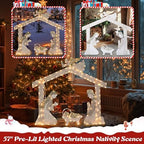4.8 FT Lighted Christmas Nativity Scene, Pre‐Lit Outdoor Yard Decor, alternate view 6