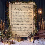 4.8x6ft Vintage O Holy Night Christmas Photo Backdrop Tapestry in 4.8x6ft