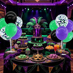 4 Black Purple Green Balloon Stand Balloon Centerpieces for Table in 4 Count (Pack of 1) in Metallic Blue Silver, alternate