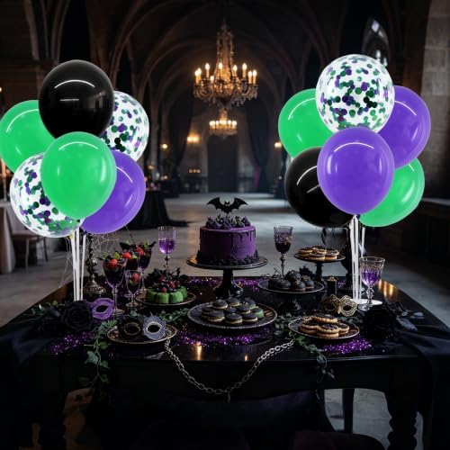 4 Black Purple Green Balloon Stand Balloon Centerpieces for Table in 4 Count (Pack of 1) in Metallic Blue Silver, alternate